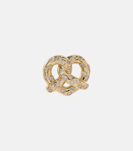 Pretzel 14kt single stud earring with diamonds - Sydney Evan - Modalova