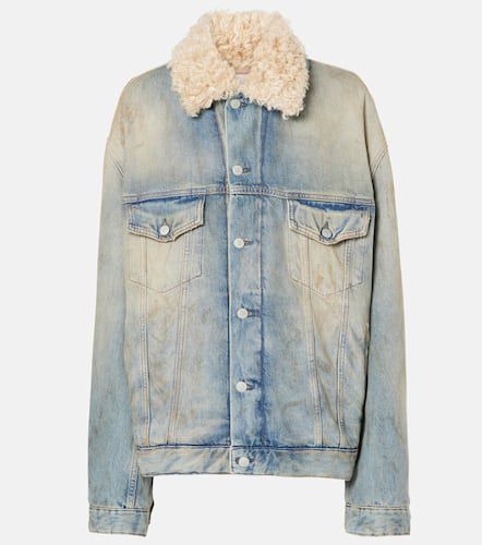 Roberta faux shearling-trimmed denim jacket - Acne Studios - Modalova