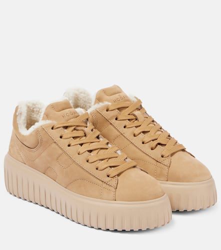 H-Stripes shearling-lined suede sneakers - Hogan - Modalova