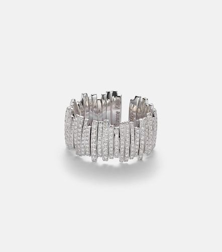 Anillo de oro blanco de 18 ct con diamantes - Suzanne Kalan - Modalova