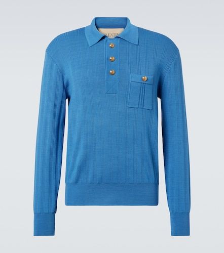 Pullover polo in cotone a coste - Valentino - Modalova