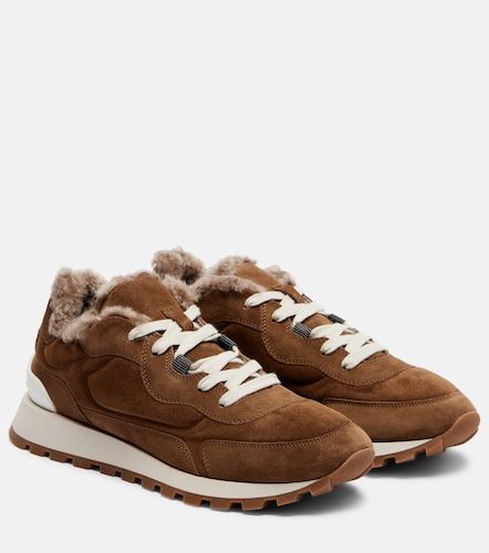 Sneakers Runner Monili in suede e canvas - Brunello Cucinelli - Modalova