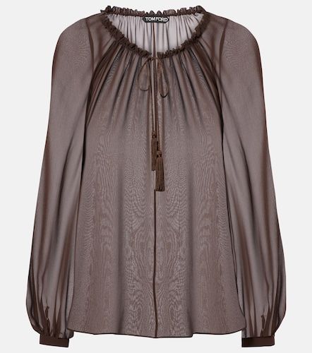 Blusa transparente de georgette de seda - Tom Ford - Modalova