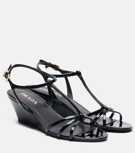 Prada Patent leather wedge sandals - Prada - Modalova