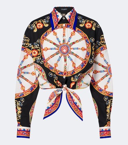Camicia cropped Carretto in cotone - Dolce&Gabbana - Modalova