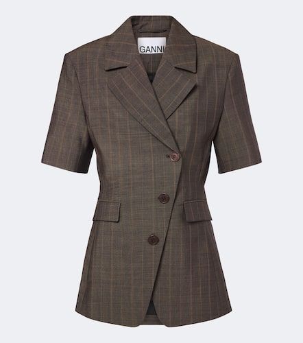 Ganni Blazer de lana a rayas - Ganni - Modalova