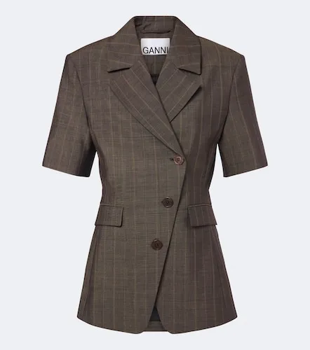 Ganni Striped wool blazer - Ganni - Modalova