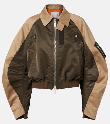 Giacca blouson cropped in cotone e twill - Sacai - Modalova