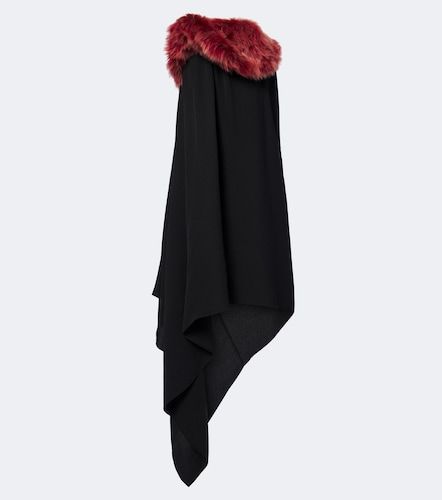 Midikleid aus Crêpe mit Shearling - Loewe - Modalova