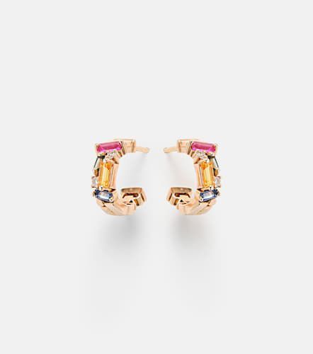 Ella Rainbow 18kt rose gold earrings with diamonds and sapphires - Suzanne Kalan - Modalova