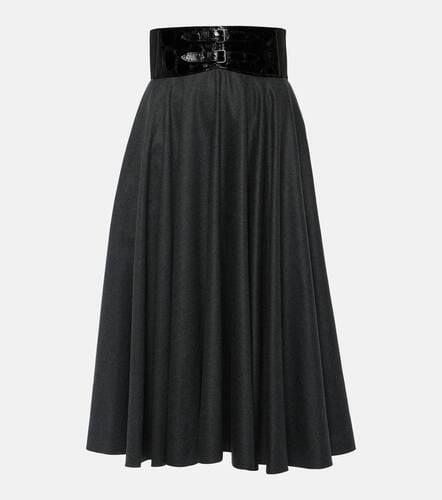 AlaÃ¯a Belted high-rise virgin wool midi skirt - Alaia - Modalova