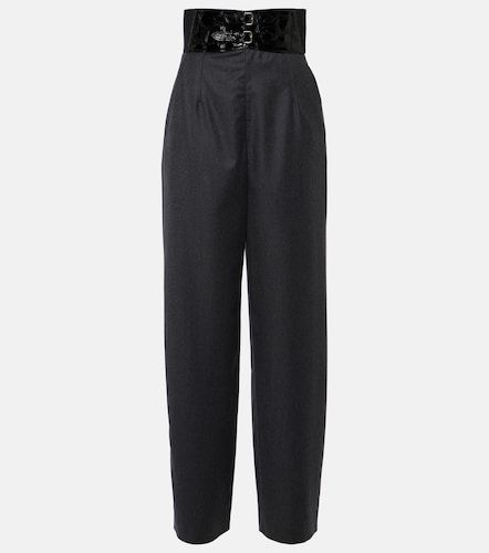 High-rise virgin wool straight pants - Alaia - Modalova