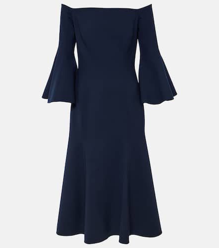 Off-shoulder wool-blend midi dress - Oscar de la Renta - Modalova