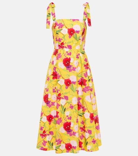 Abito midi in cotone con stampa floreale - Carolina Herrera - Modalova