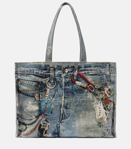 Trompe l'oeil denim tote bag - Acne Studios - Modalova