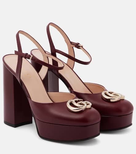 Double G leather platform pumps - Gucci - Modalova