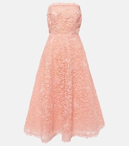 Strapless guipure lace midi dress - Carolina Herrera - Modalova