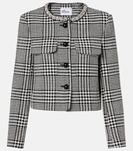 Embellished houndstooth cropped jacket - Self-Portrait - Modalova