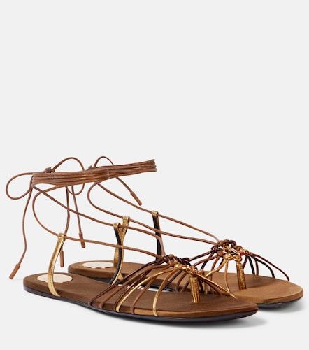 Babylone Cassandre leather sandals - Saint Laurent - Modalova