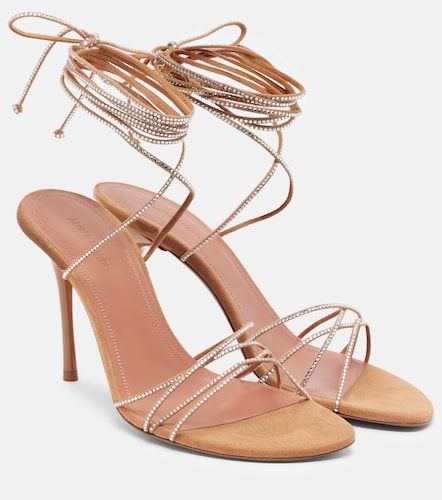 Lori 95 embellished suede sandals - Amina Muaddi - Modalova