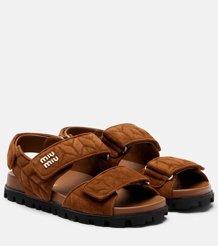 Miu Miu Quilted suede sandals - Miu Miu - Modalova
