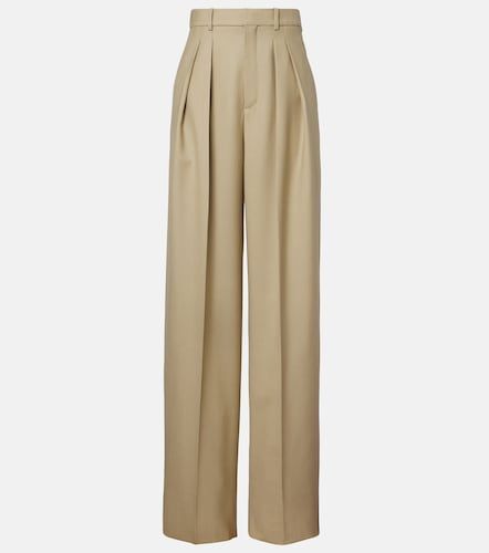 Pantaloni a gamba larga in lana e seta - Saint Laurent - Modalova