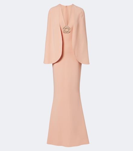 Abito lungo in cady a mantella - Elie Saab - Modalova