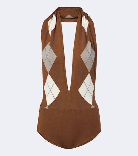 Mugler Argyle virgin wool bodysuit - Mugler - Modalova