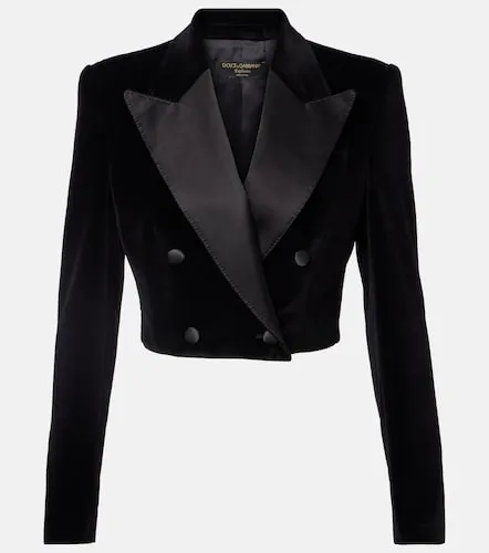 Chaqueta de esmoquin cropped de terciopelo - Dolce&Gabbana - Modalova