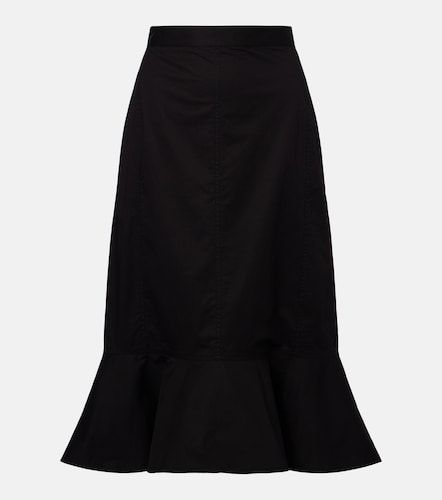 Ruffled cotton-blend poplin midi skirt - Plan C - Modalova