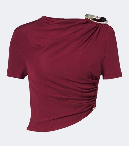 Top cropped Orica in jersey con cristalli - Christopher Esber - Modalova