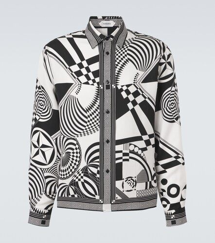 Camisa de sarga de seda estampada - Versace - Modalova