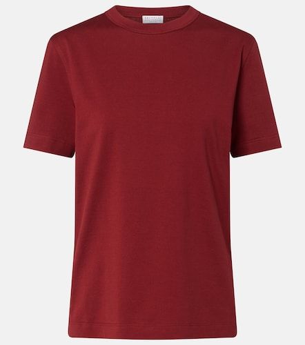 Camiseta de jersey de algodón con cuentas Monili - Brunello Cucinelli - Modalova