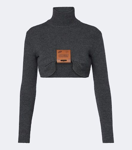 Cropped wool-blend turtleneck sweater - Jean Paul Gaultier - Modalova