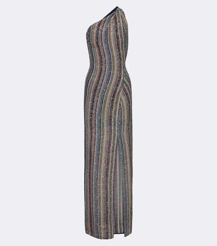 Zigzag sequined one-shoulder lame gown - Missoni - Modalova