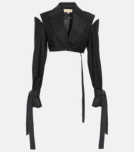 Xylo cutout cropped wool-blend blazer - Aya Muse - Modalova