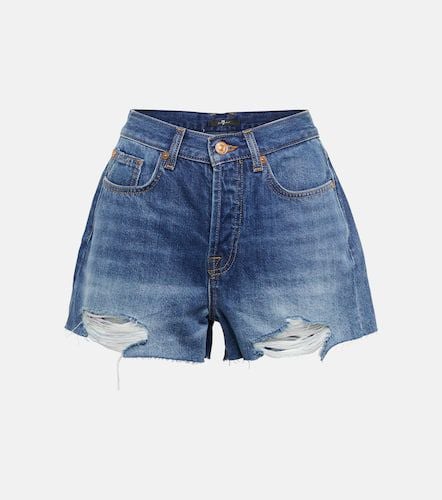 Monroe distressed denim shorts - 7 For All Mankind - Modalova