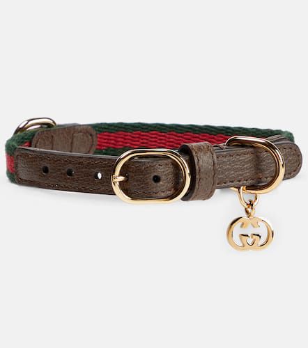 Web Stripe XS faux leather dog collar - Gucci - Modalova