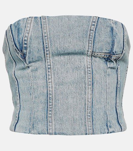 Amiri Ma paneled denim bustier top - Amiri - Modalova