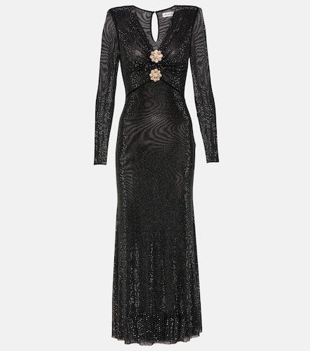 Crystal-embellished mesh midi dress - Self-Portrait - Modalova