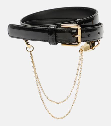 Cinturón de charol adornado con cadena - Dolce&Gabbana - Modalova
