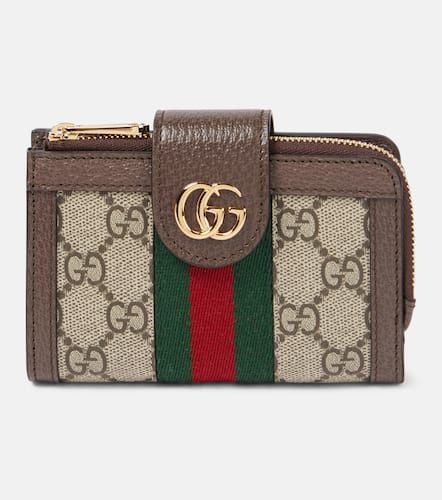 Ophidia leather-trimmed card case - Gucci - Modalova