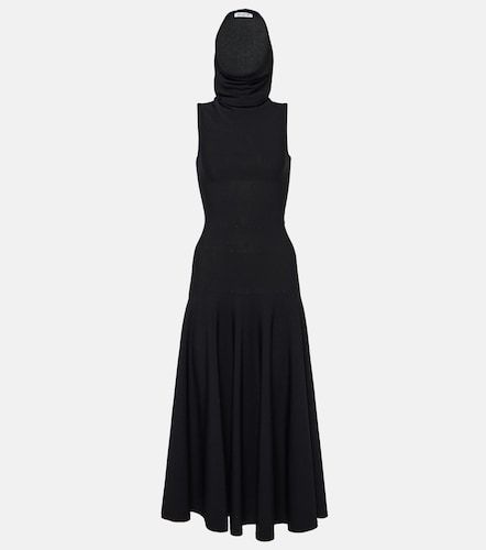 Alaïa Abito midi in jersey con cappuccio - Alaia - Modalova