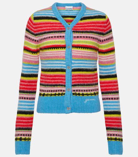 Ganni Striped wool-blend cardigan - Ganni - Modalova