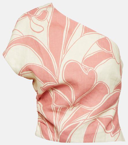 Belletto printed one-shoulder linen top - SIR - Modalova