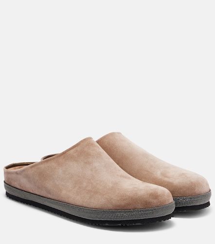 Mules in suede con monili - Brunello Cucinelli - Modalova