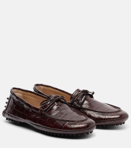Croc-effect driving shoes - Le Monde Beryl - Modalova