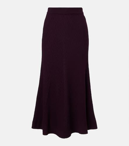 Ribbed-knit wool midi skirt - Victoria Beckham - Modalova