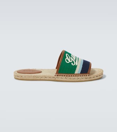 Logo leather-trimmed espadrilles slides - Gucci - Modalova