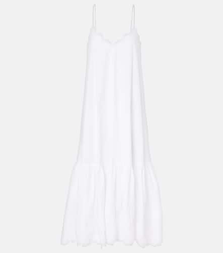 Embroidered cotton poplin midi dress - Juliet Dunn - Modalova